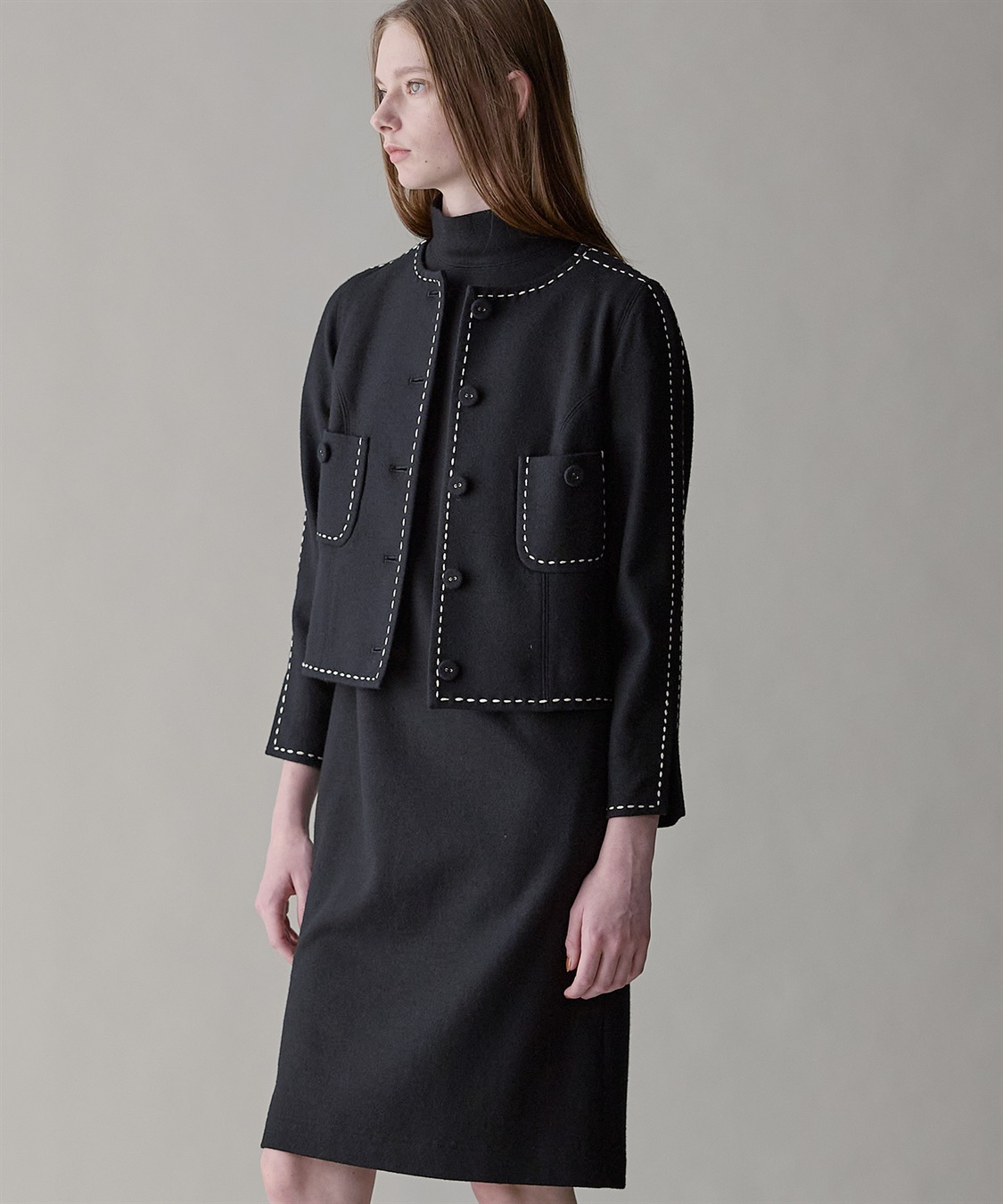 49AV JUNKO SHIMADA ハイネック半袖ウールワンピース_sub_16