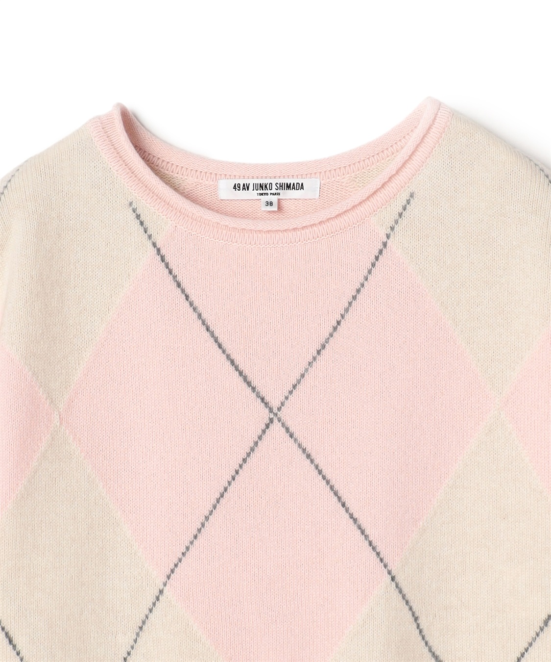 49AV JUNKO SHIMADA アーガイル柄半袖ニットワンピース_sub_2