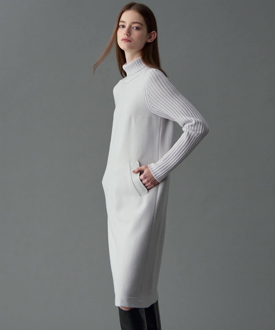 49AV JUNKO SHIMADA 異素材コンビロング丈ワンピース_sub_10