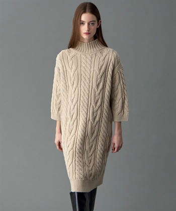 GOLDEN WEEK SALE】ケーブル編みニットワンピース 49AV JUNKO SHIMADA
