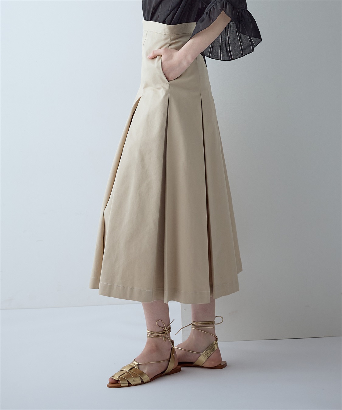 49AV JUNKO SHIMADA 【TIME SALE】ミディ丈プリーツフレアースカート_sub_3