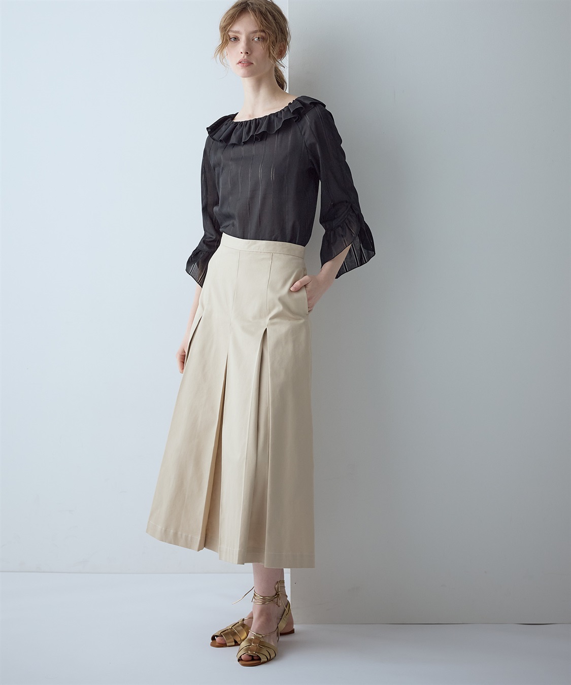 49AV JUNKO SHIMADA 【TIME SALE】ミディ丈プリーツフレアースカート_sub_6