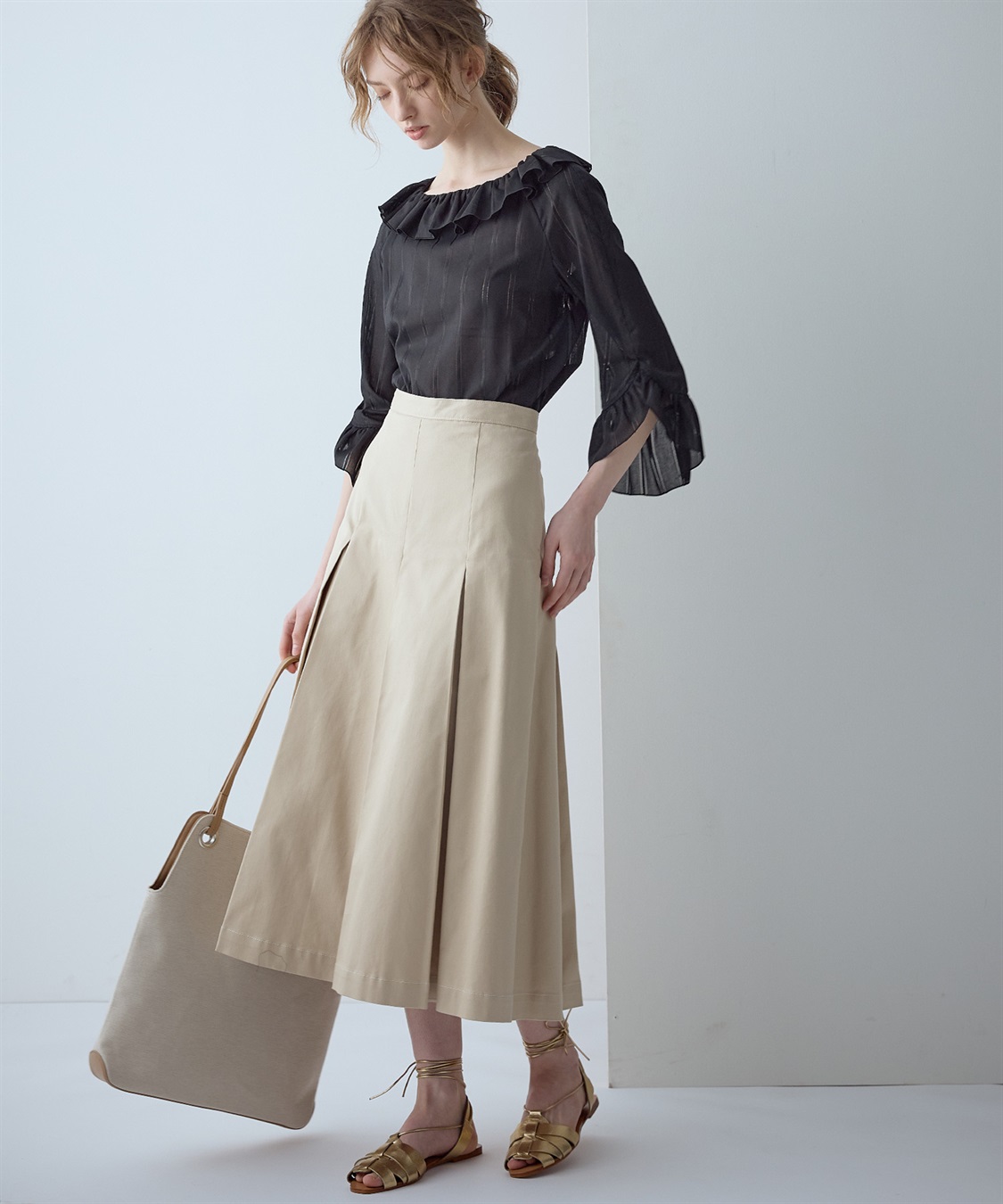 49AV JUNKO SHIMADA 【TIME SALE】ミディ丈プリーツフレアースカート_sub_7