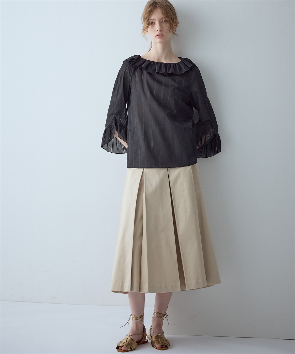 49AV JUNKO SHIMADA 【TIME SALE】ミディ丈プリーツフレアースカート_sub_8