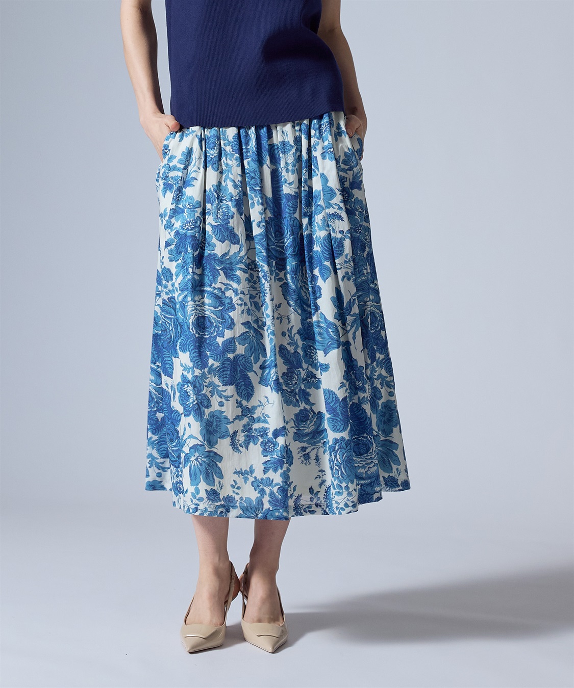 49AV JUNKO SHIMADA フラワープリントフレアースカート_sub_4