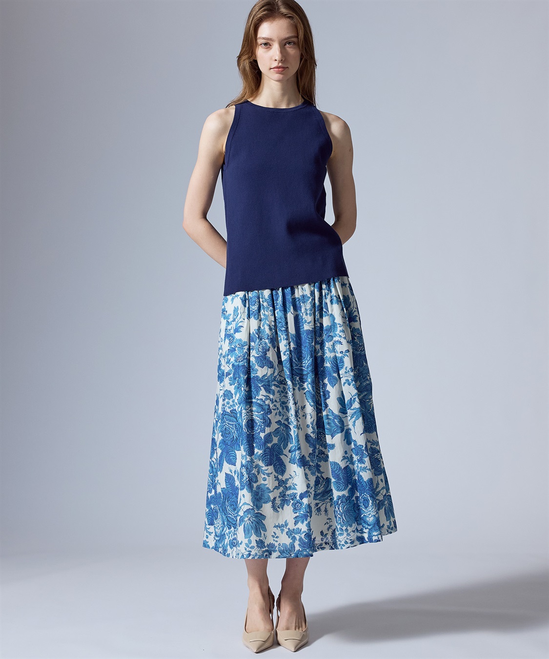 49AV JUNKO SHIMADA フラワープリントフレアースカート_sub_7