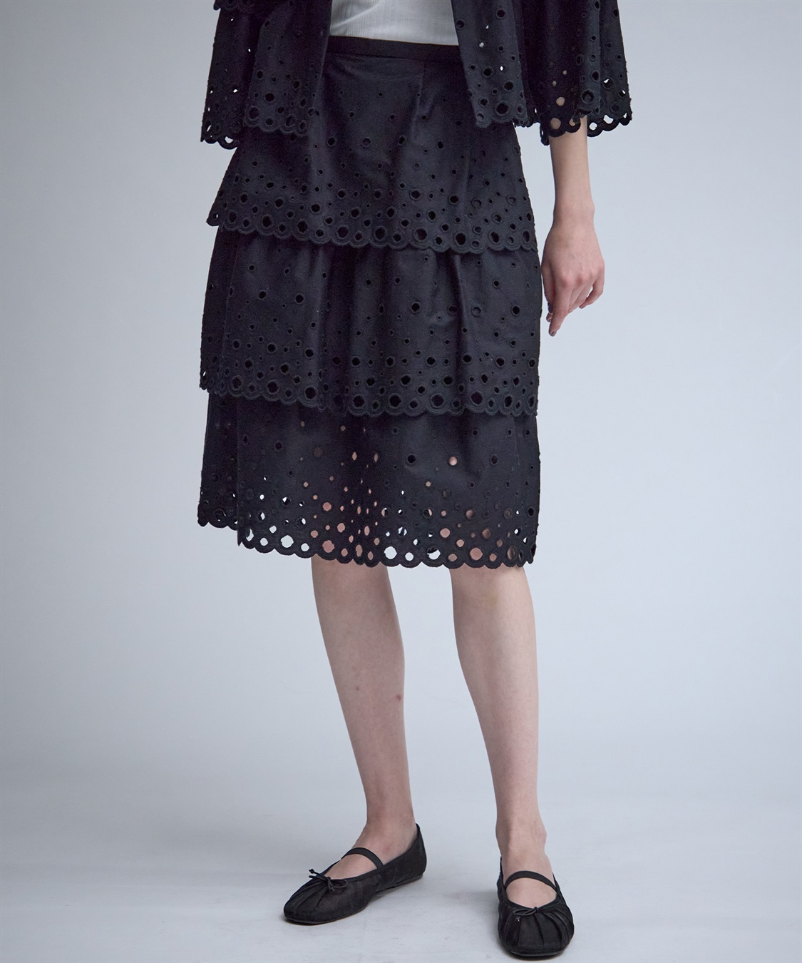 49AV JUNKO SHIMADA カットワークレースティアードスカート_sub_11