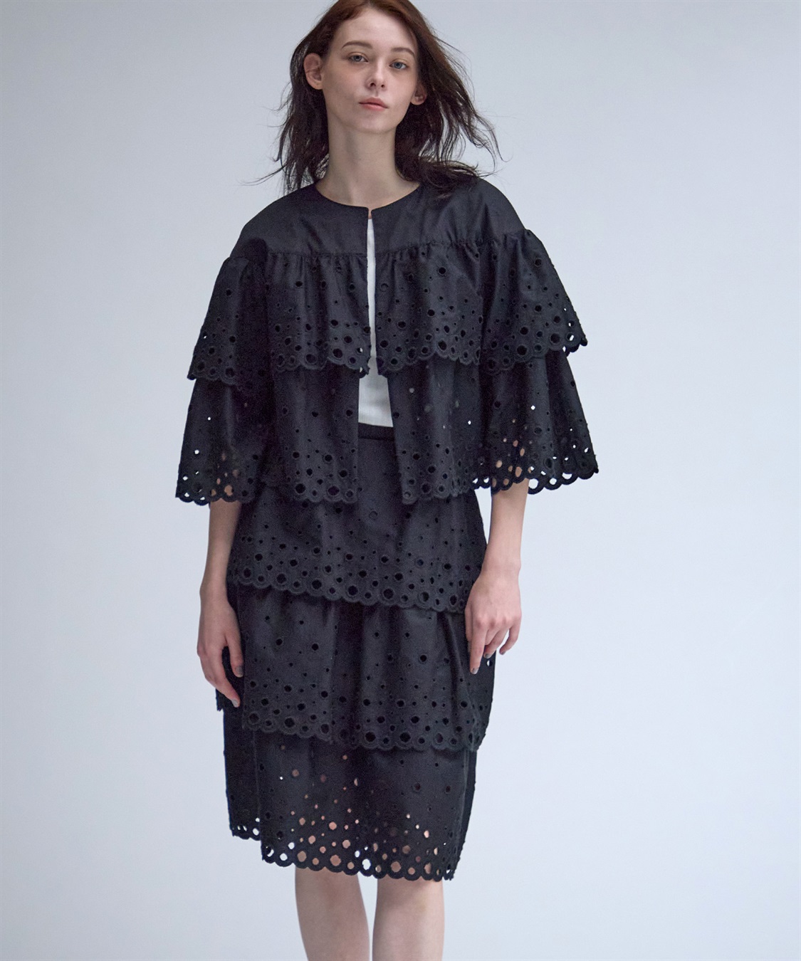 49AV JUNKO SHIMADA カットワークレースティアードスカート_sub_13