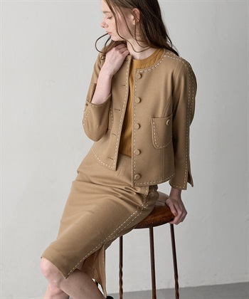 49AV JUNKO SHIMADA ウールジャージー配色ステッチタイトスカート_subthumb_9