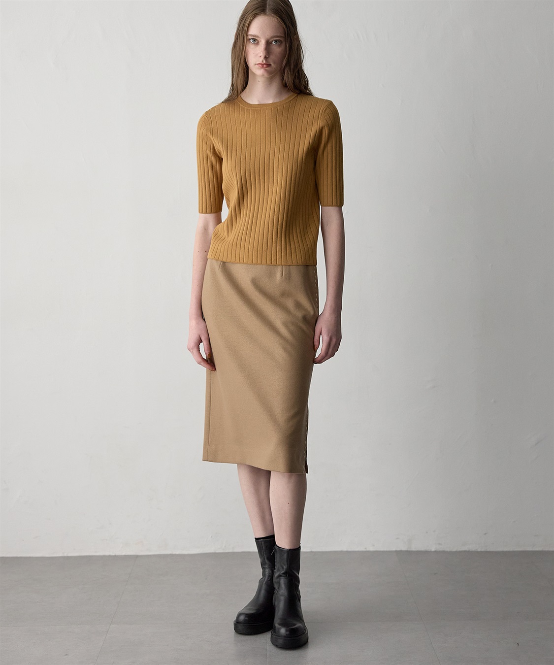 49AV JUNKO SHIMADA ウールジャージー配色ステッチタイトスカート_sub_10