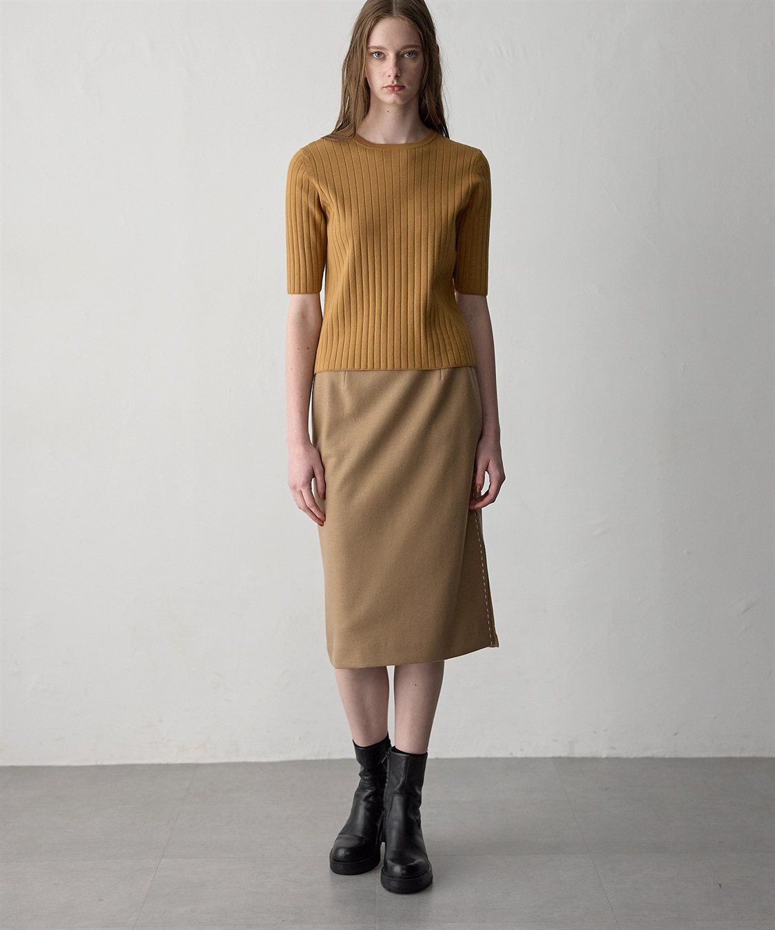 49AV JUNKO SHIMADA ウールジャージー配色ステッチタイトスカート_sub_11