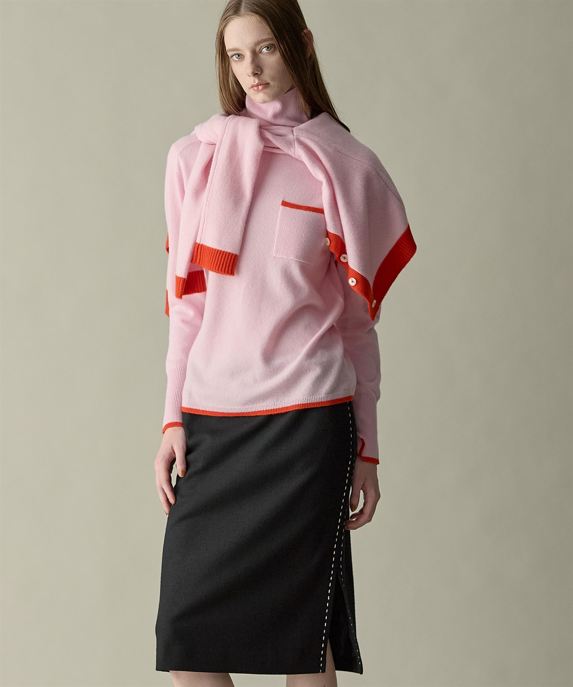 49AV JUNKO SHIMADA ウールジャージー配色ステッチタイトスカート_sub_16