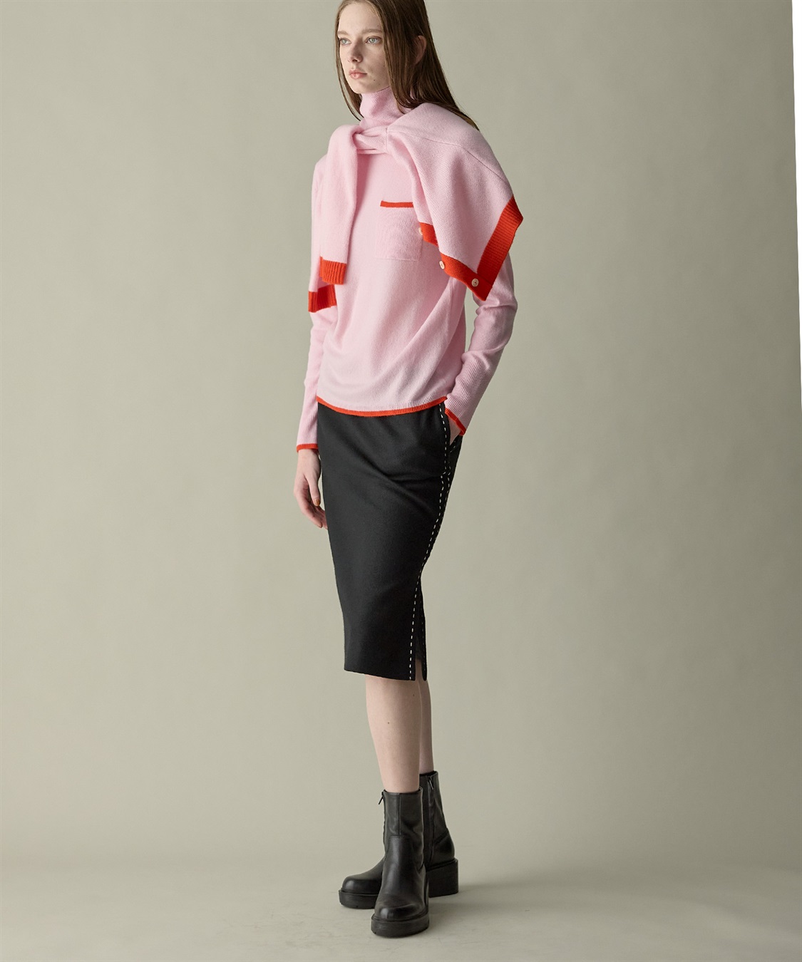 49AV JUNKO SHIMADA ウールジャージー配色ステッチタイトスカート_sub_17