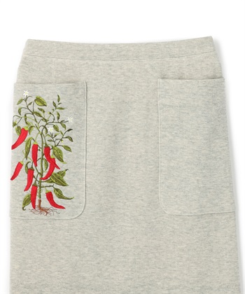 49AV JUNKO SHIMADA 唐辛子刺繍入りスエットロングスカート_subthumb_2