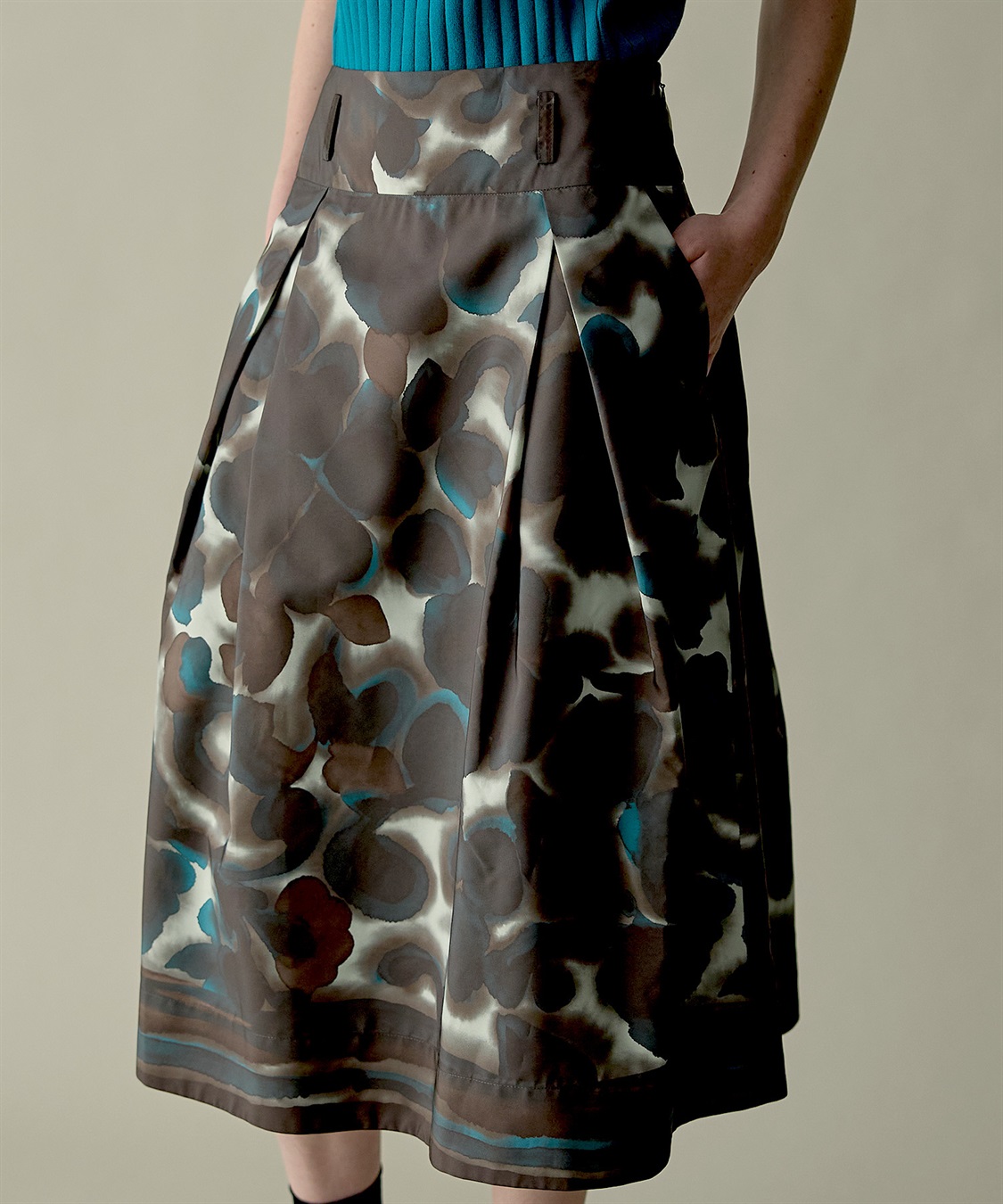 49AV JUNKO SHIMADA ペイントフラワータフタスカート_sub_1