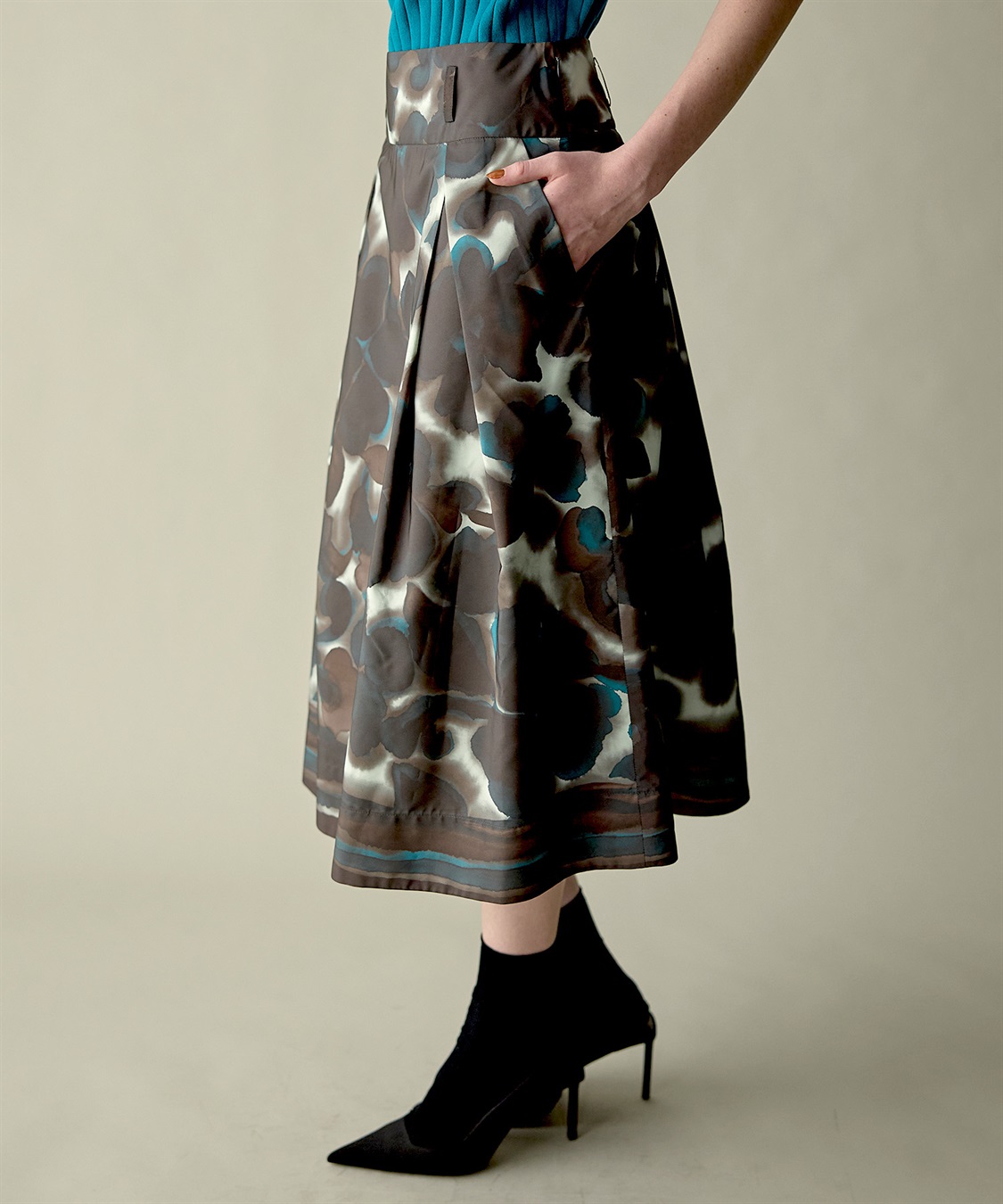 49AV JUNKO SHIMADA ペイントフラワータフタスカート_sub_2