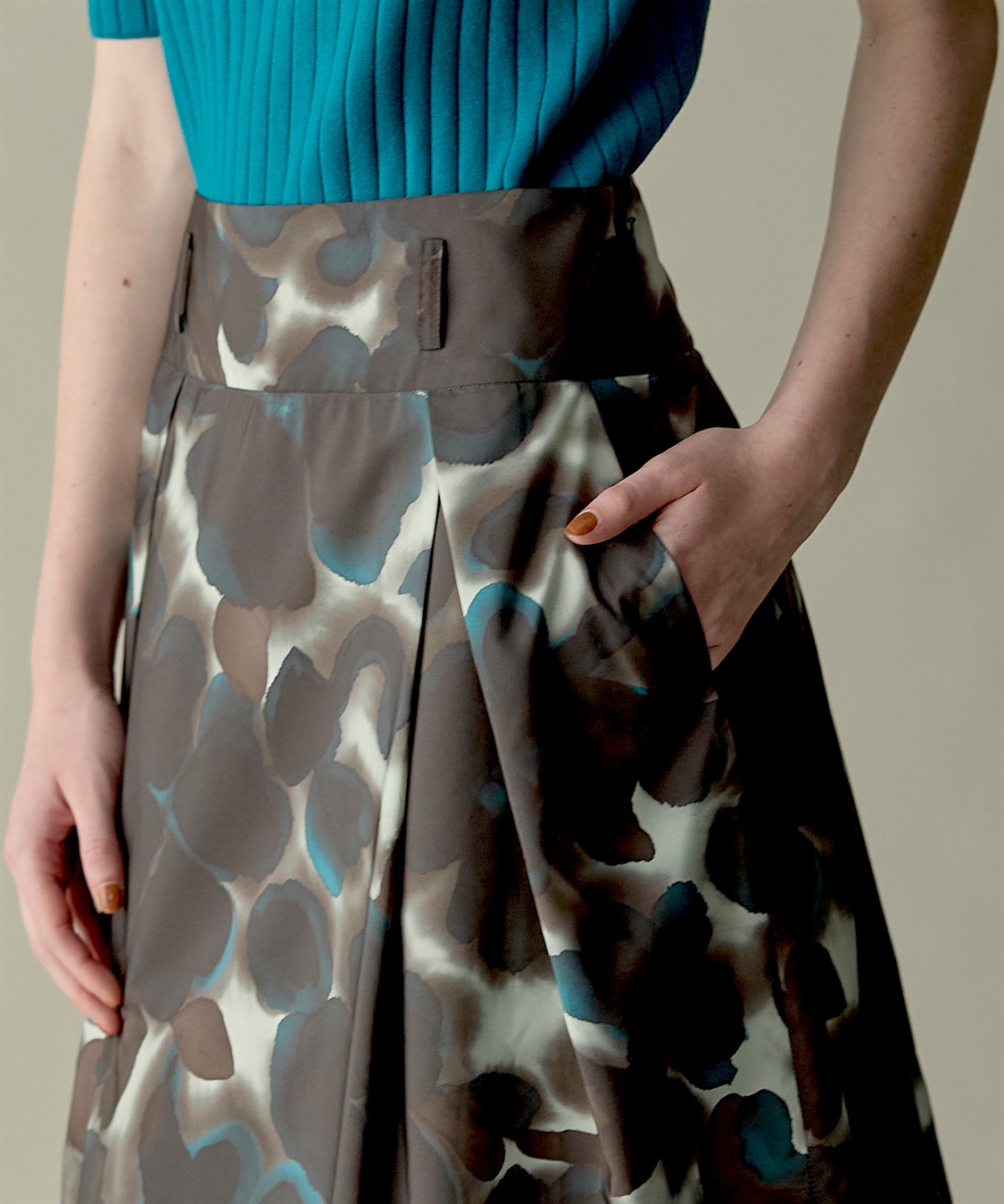 49AV JUNKO SHIMADA ペイントフラワータフタスカート_sub_3