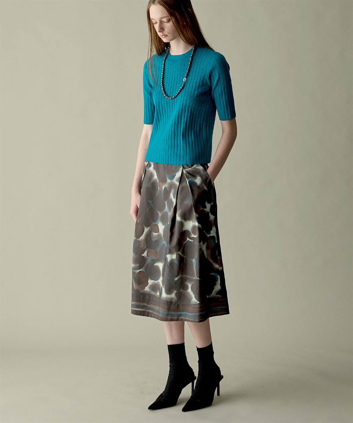 49AV JUNKO SHIMADA ペイントフラワータフタスカート_sub_8