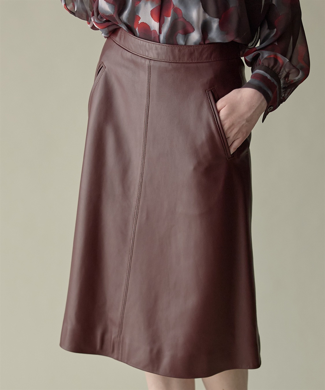 49AV JUNKO SHIMADA ゴートレザーフレアスカート_sub_2
