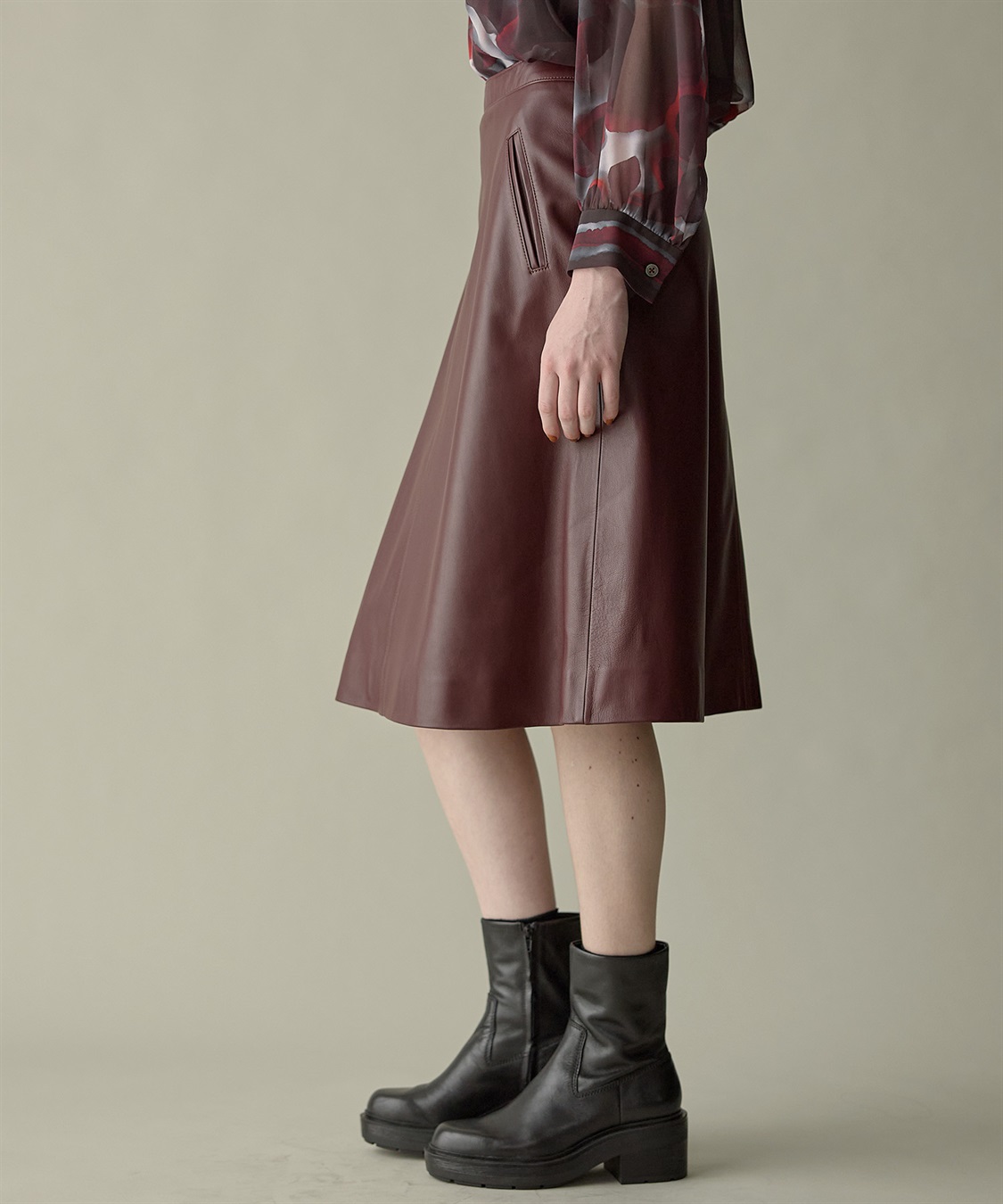 49AV JUNKO SHIMADA ゴートレザーフレアスカート_sub_5