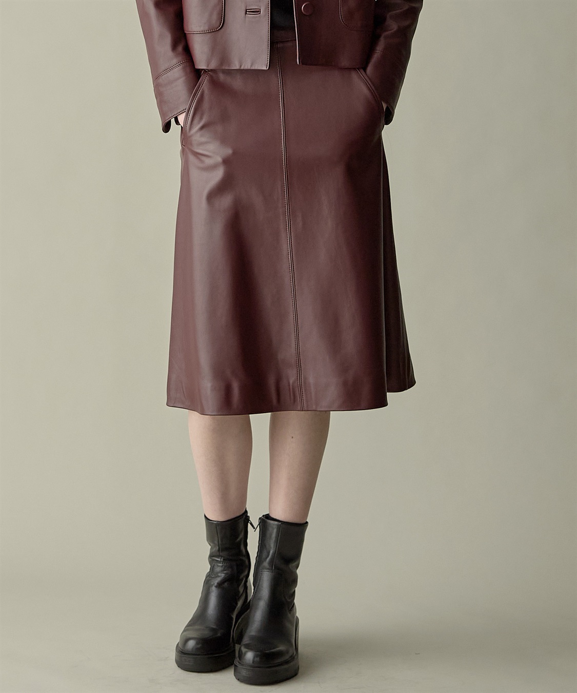 49AV JUNKO SHIMADA ゴートレザーフレアスカート_sub_6