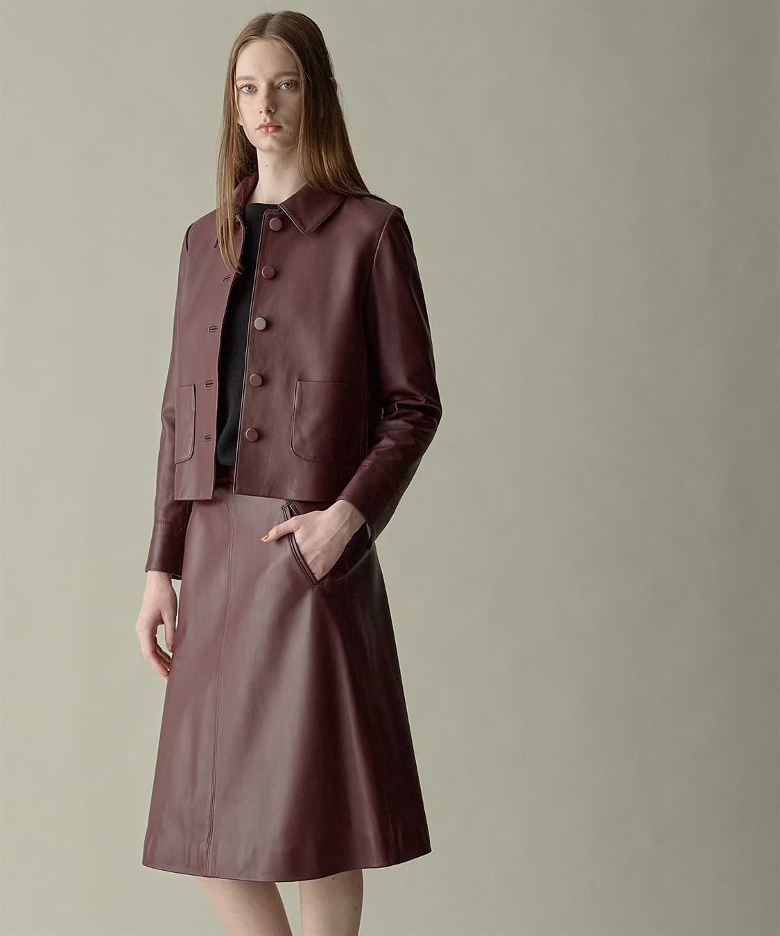 49AV JUNKO SHIMADA ゴートレザーフレアスカート_sub_14