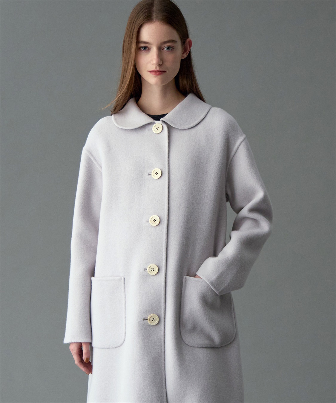 49AV JUNKO SHIMADA 【YEAR END SALE】丸衿ウール混ロング丈コート_sub_1