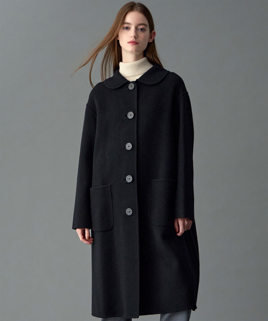 49AV JUNKO SHIMADA 【YEAR END SALE】丸衿ウール混ロング丈コート_sub_2