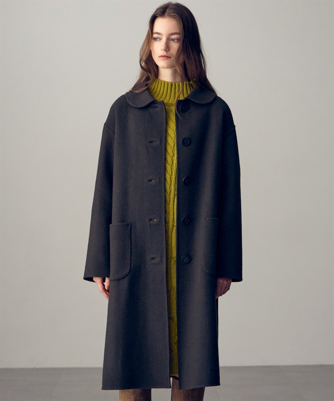 49AV JUNKO SHIMADA 【YEAR END SALE】丸衿ウール混ロング丈コート_sub_3