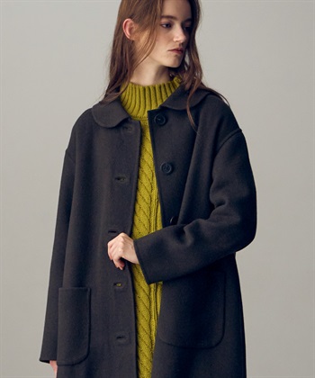 49AV JUNKO SHIMADA 【YEAR END SALE】丸衿ウール混ロング丈コート_subthumb_4