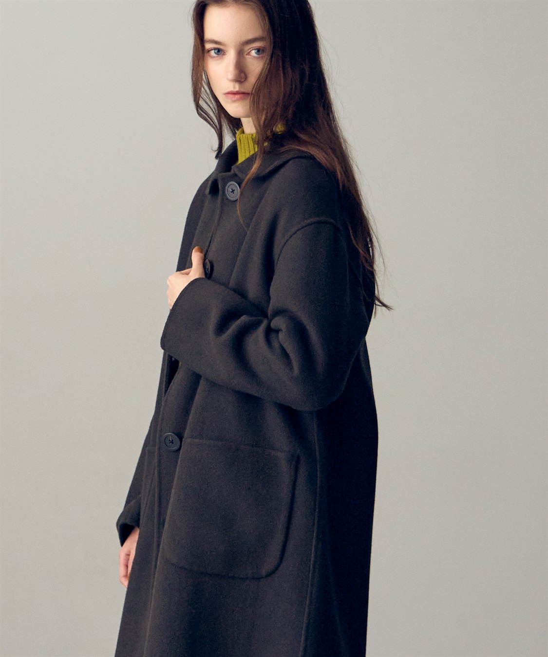 49AV JUNKO SHIMADA 【YEAR END SALE】丸衿ウール混ロング丈コート_sub_5