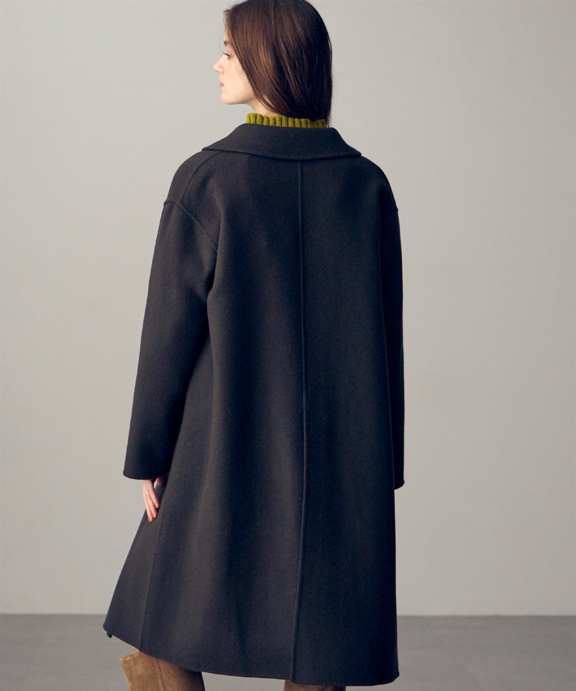 丸衿ウール混ロング丈コート 49AV JUNKO SHIMADA｜クロスプラス公式