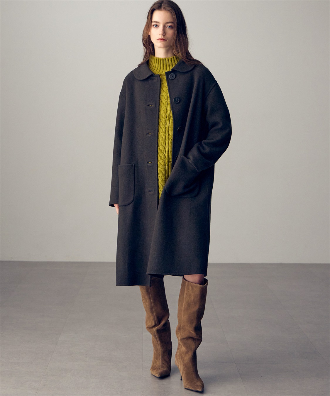 49AV JUNKO SHIMADA 【YEAR END SALE】丸衿ウール混ロング丈コート_sub_8