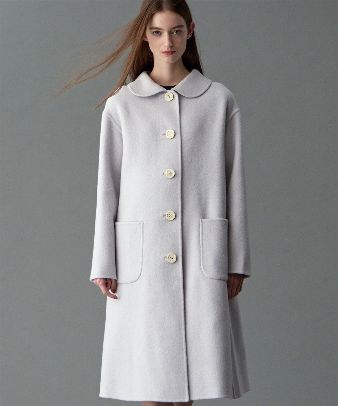 49AV JUNKO SHIMADA 【YEAR END SALE】丸衿ウール混ロング丈コート_sub_9