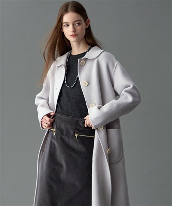 49AV JUNKO SHIMADA 【YEAR END SALE】丸衿ウール混ロング丈コート_subthumb_13