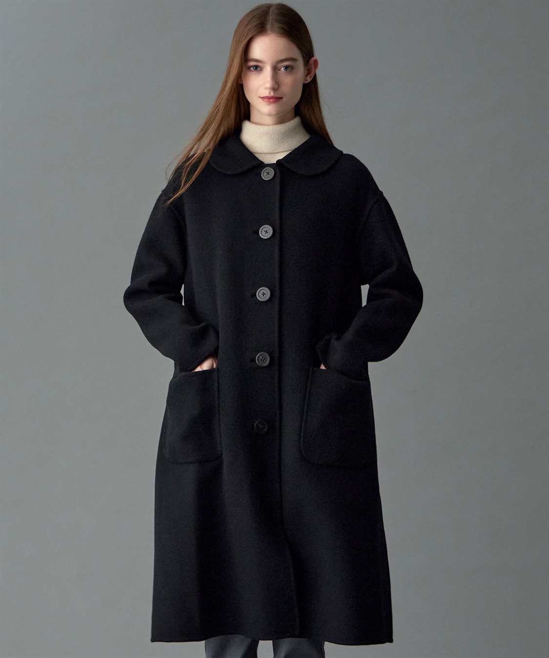 49AV JUNKO SHIMADA 【YEAR END SALE】丸衿ウール混ロング丈コート_sub_15