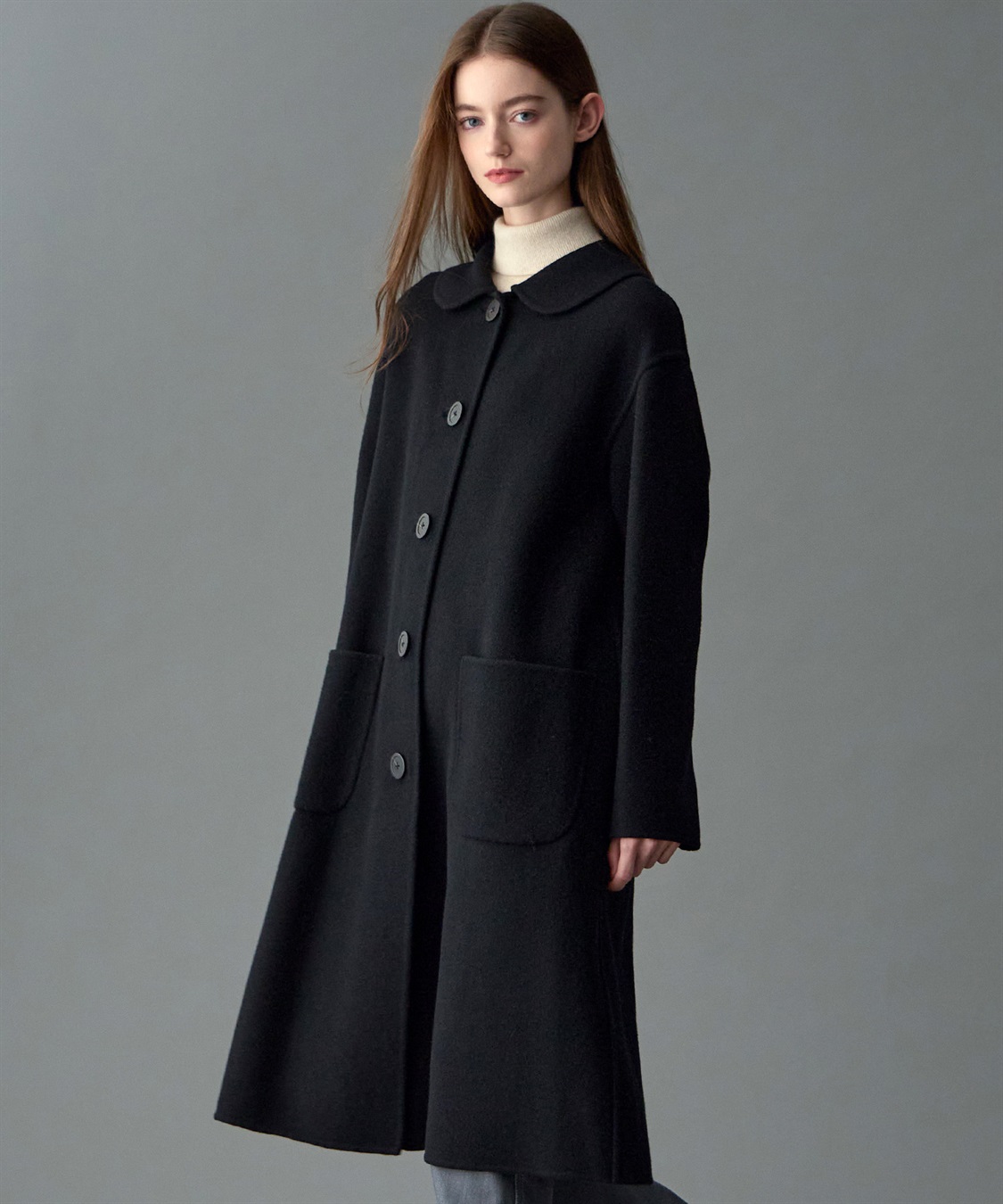 49AV JUNKO SHIMADA 【YEAR END SALE】丸衿ウール混ロング丈コート_sub_18