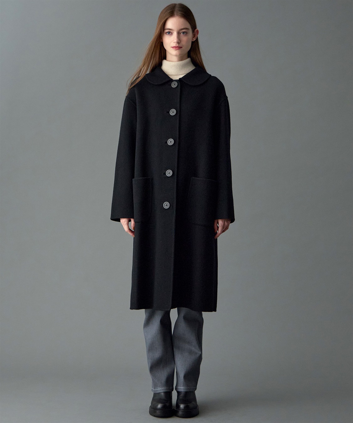 49AV JUNKO SHIMADA 【YEAR END SALE】丸衿ウール混ロング丈コート_sub_19