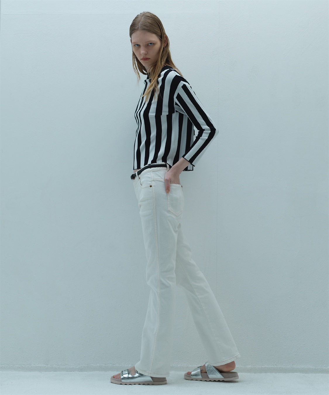 49AV JUNKO SHIMADA 【TIME SALE】ストライプ柄ボートネックニット_sub_1