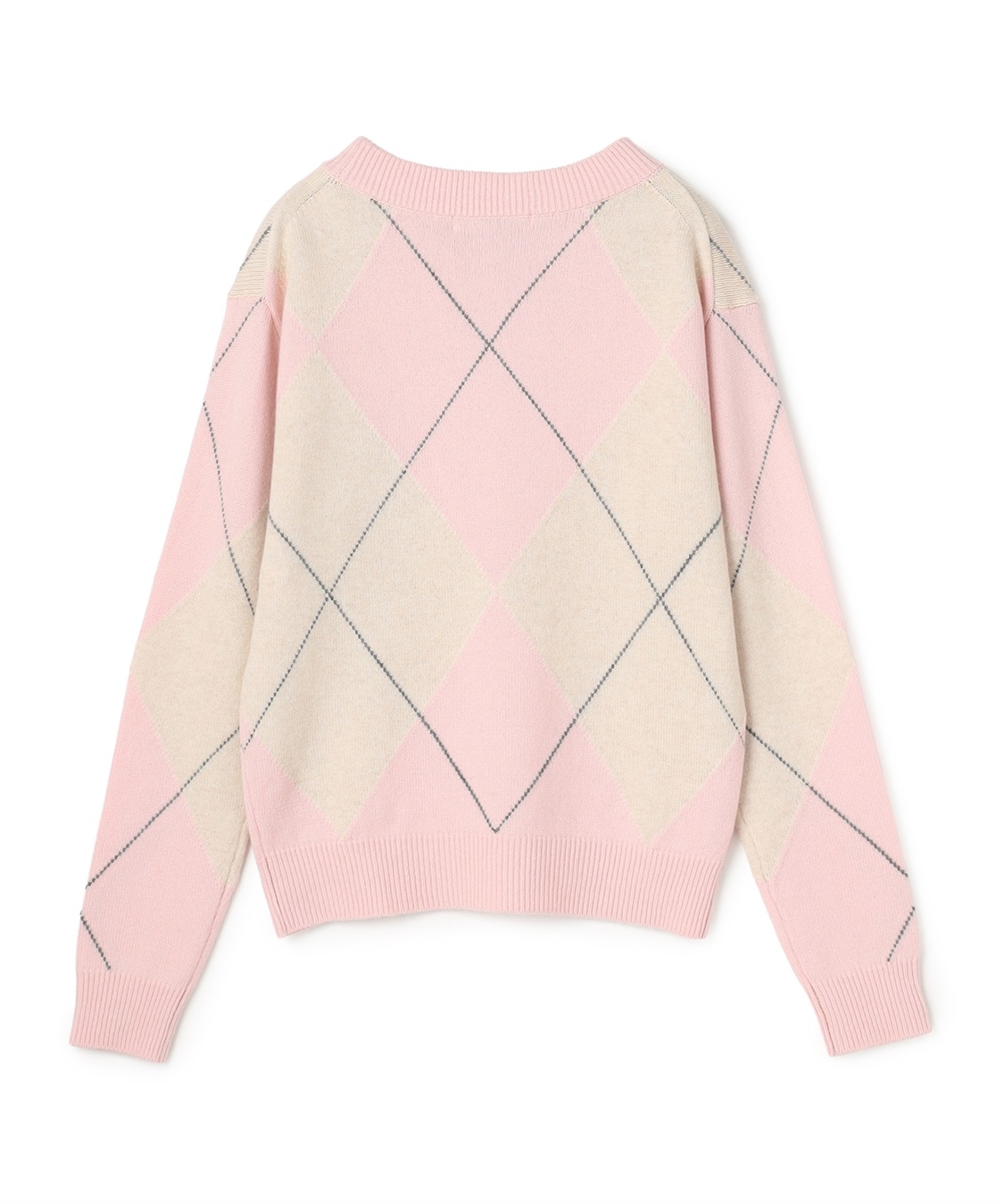 49AV JUNKO SHIMADA アーガイル柄ロングスリーブクルーネックニット_sub_1