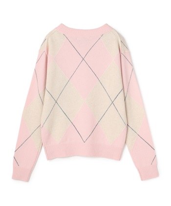 49AV JUNKO SHIMADA アーガイル柄ロングスリーブクルーネックニット_subthumb_1