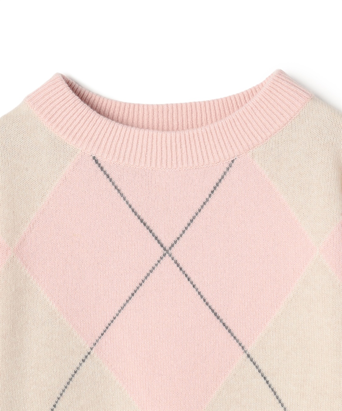 49AV JUNKO SHIMADA アーガイル柄ロングスリーブクルーネックニット_sub_2