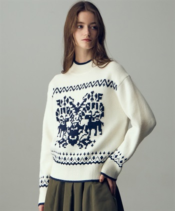 49AV JUNKO SHIMADA 【YEAR END SALE】長袖ジャカードニットプルオーバー_subthumb_1