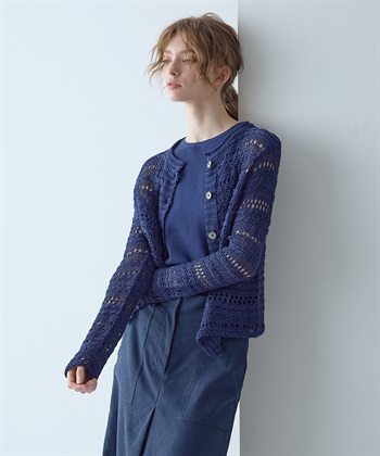 TIME SALE】透かし柄ニットカーディガン 49AV JUNKO SHIMADA