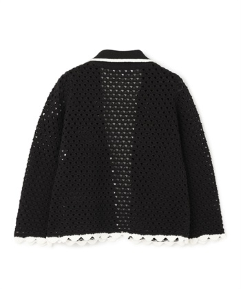 透かし柄×スカラップニットカーディガン 49AV JUNKO SHIMADA