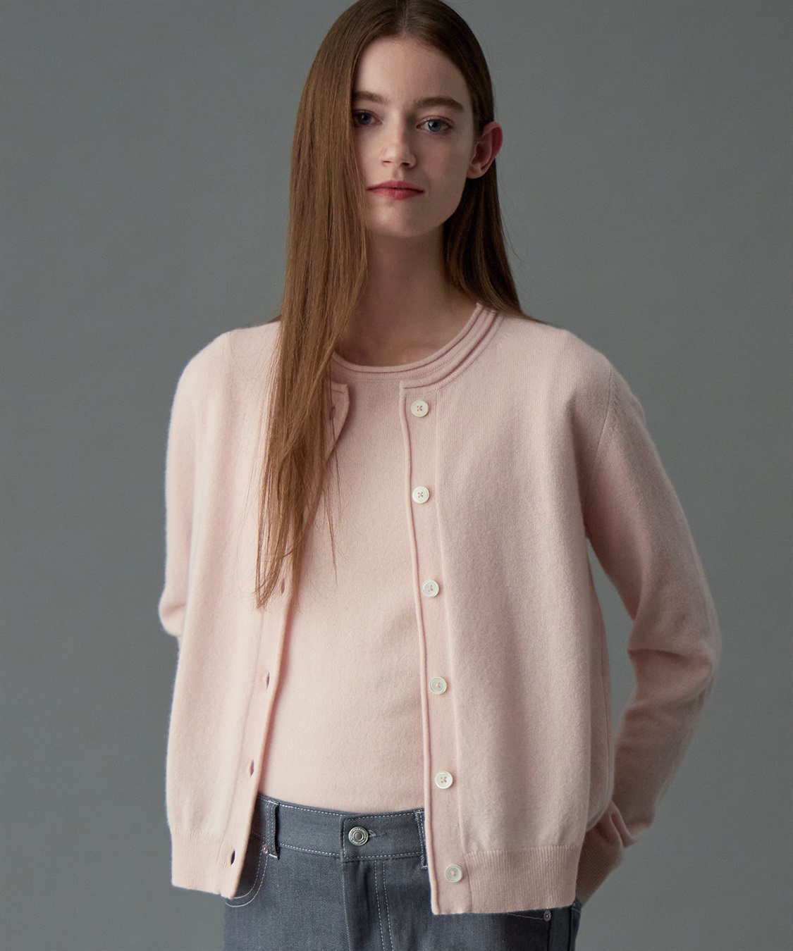 CHRISTMAS SALE】クルーネックカシミヤカーディガン 49AV JUNKO