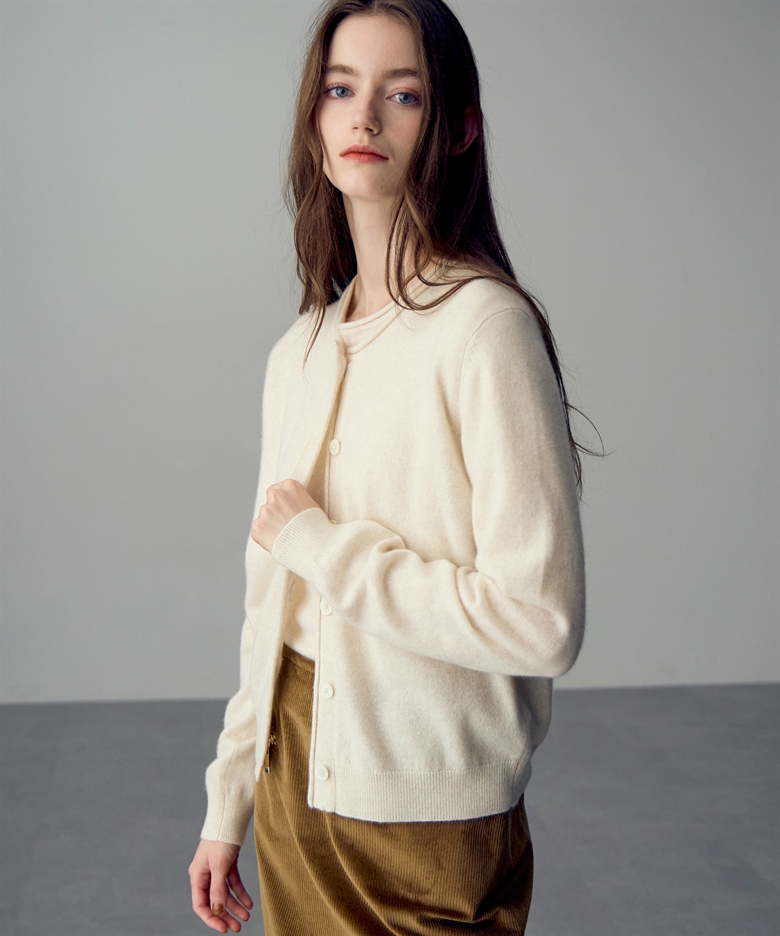 49AV JUNKO SHIMADA クルーネックカシミヤカーディガン_sub_10