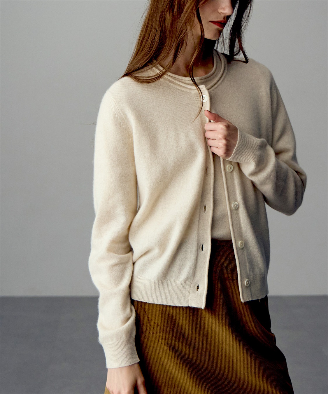 49AV JUNKO SHIMADA クルーネックカシミヤカーディガン_sub_11