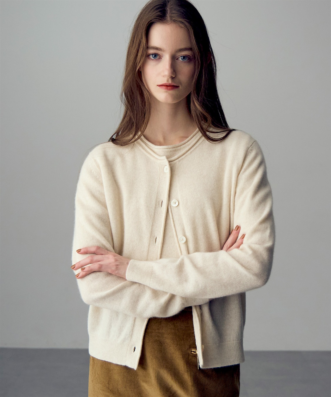 49AV JUNKO SHIMADA クルーネックカシミヤカーディガン_sub_12