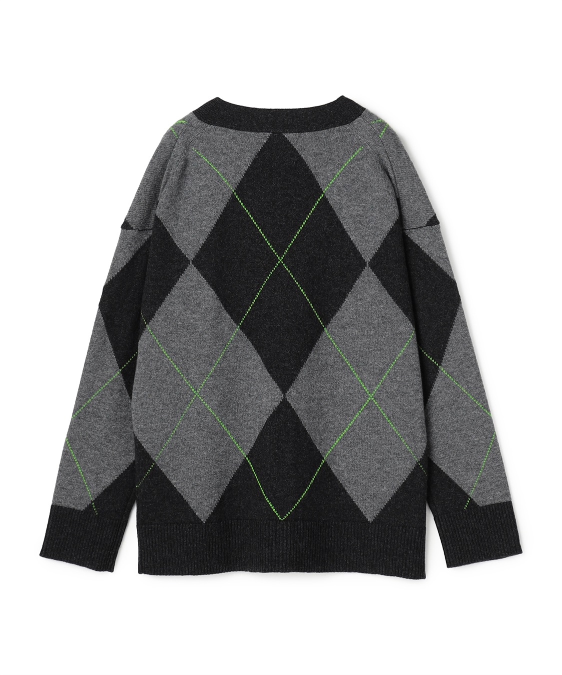 49AV JUNKO SHIMADA アーガイル柄Vネックニットカーディガン_sub_1